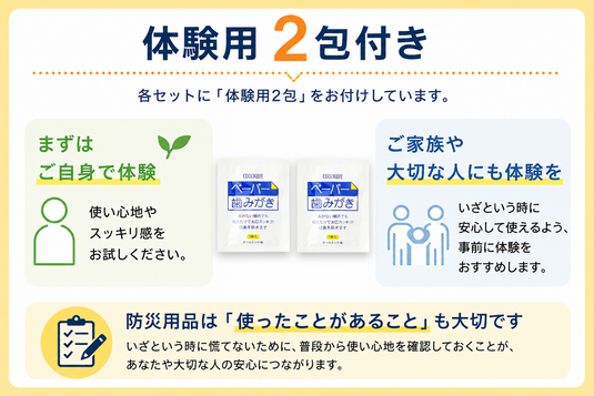 【8年保証】ペーパー歯みがき 防災備蓄スターターセット【3日・1週間・1か月】